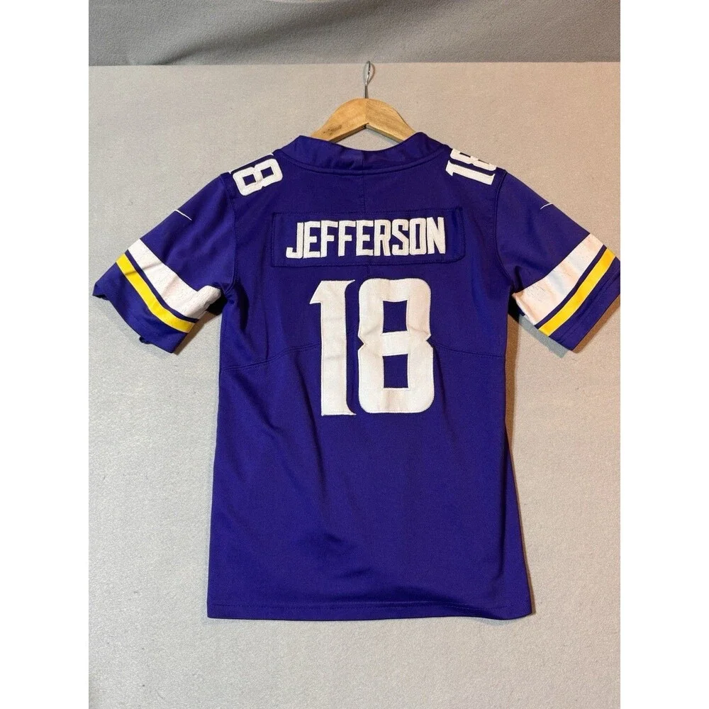 Nike NFL Minnesota Vikings Jefferson #18 NFL Stitched Jersey Size Youth Medium
